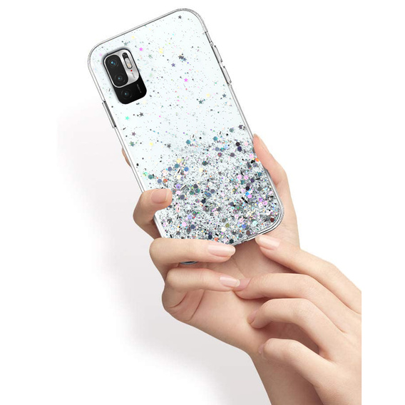 Case for Xiaomi Redmi Note 10 5G / Poco M3 Pro 5G, Glittery, transparent