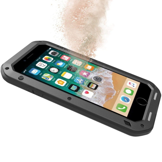 Love Mei Case for iPhone 8 Plus / 7 Plus, armored with glass, black