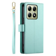 Flip case for Xiaomi 14T, Wallet Zipper Pocket, green