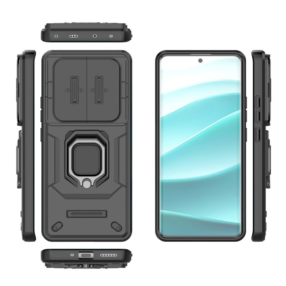 Case for Xiaomi Redmi Note 14 Pro 5G /  Poco X7 5G, KickStand Camera Lens, black