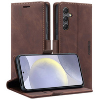 Case for Samsung Galaxy S24+ Plus, ERBORD Vintage, wallet with flap, coffee