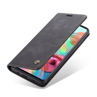CASEME case for Samsung Galaxy A71, Leather Wallet Case, black