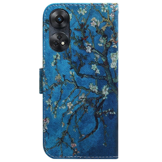 Flip case for Oppo Reno8 T 4G, Wallet, sakura, blue