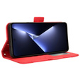 Flip case for Tecno Pova 5 Pro 4G, Card Slot, red