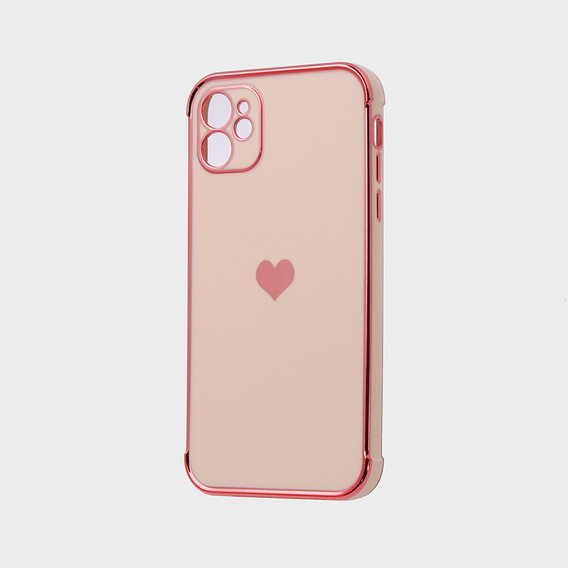 Case for Apple iPhone 11, Electro heart, pink rose gold