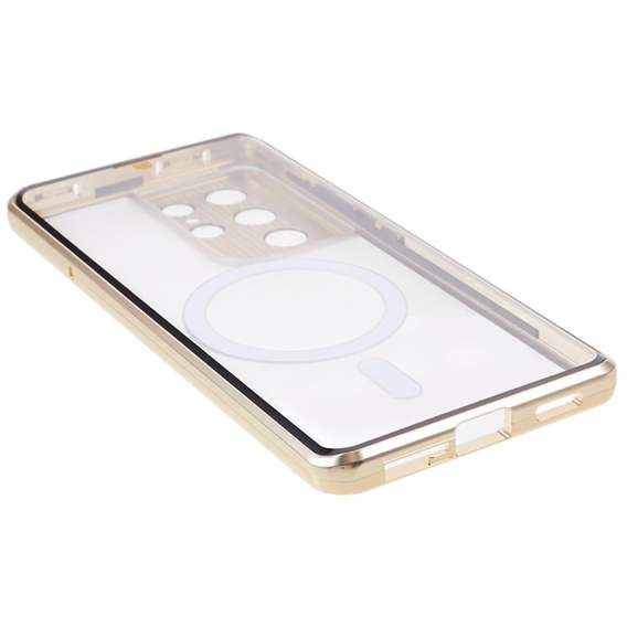 Magnetic Dual Glass MagSafe case for Samsung Galaxy S21 Ultra, gold