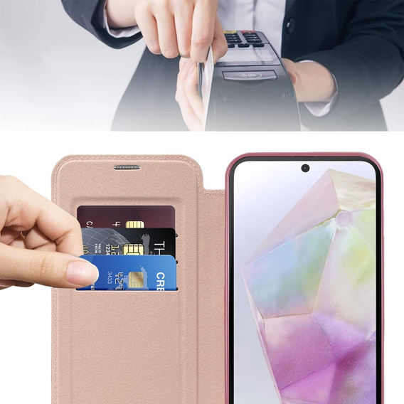 Flip case for Samsung Galaxy A36, RFID Wallet MagSafe CamShield, pink