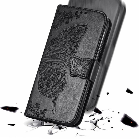 Flip case for Infinix Hot 40i, Butterfly, black