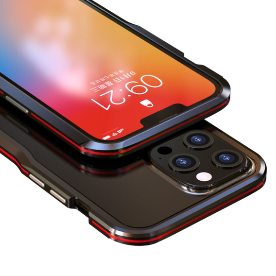 Case LUPHIE for iPhone 13 Pro Max, Armor Bumper, black / red