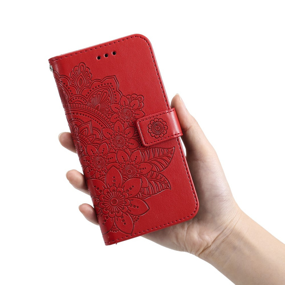 Flip case for Samsung Galaxy A13 4G, Mandala Flower, red