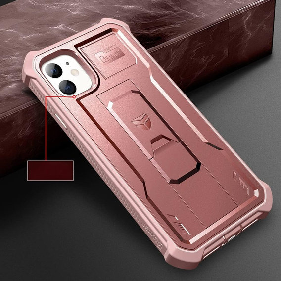 Armored case for iPhone 11, Dexnor Full Body, pink rose gold