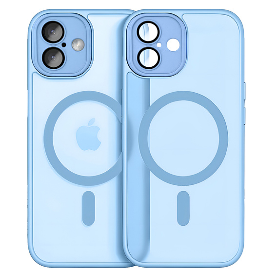 Case for iPhone 16 Plus, for MagSafe, ERBORD Matt Case, blue + Screen Glass