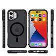 Matt Case for iPhone 17, armoured, for MagSafe, smoked with black sides