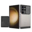 Case for Samsung Galaxy S24 Ultra, ERBORD MagProtect Slide Camera, gray gunmetal