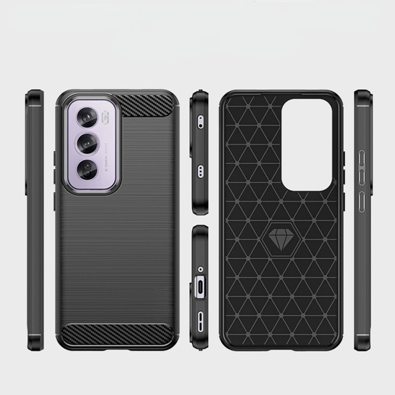 Case for Oppo Reno 12, Carbon, black
