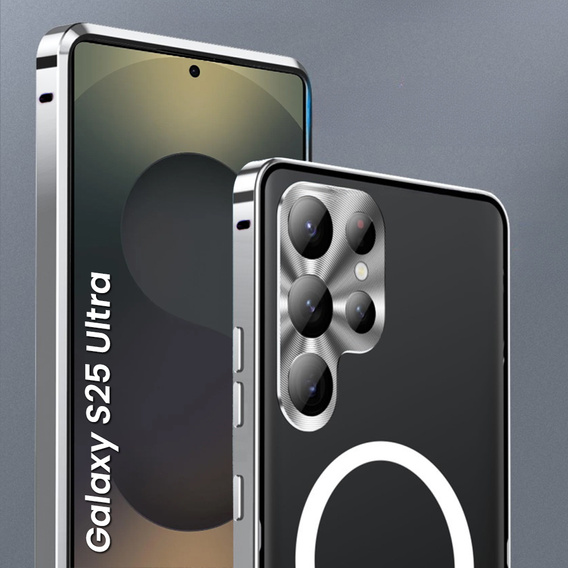 Camera Protection Case for Samsung Galaxy S25 Ultra, CamShield MagSafe, silver