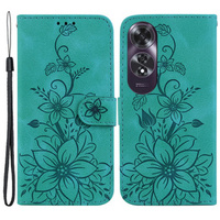 Flip case for Oppo A60, Lily Flower, green