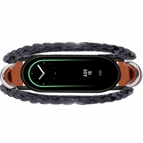 Leather Strap for Xiaomi Smart Band 10 / 9 / 8, Brown