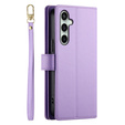 Flip case for Samsung Galaxy S24 FE, Wallet Zipper Pocket, purple