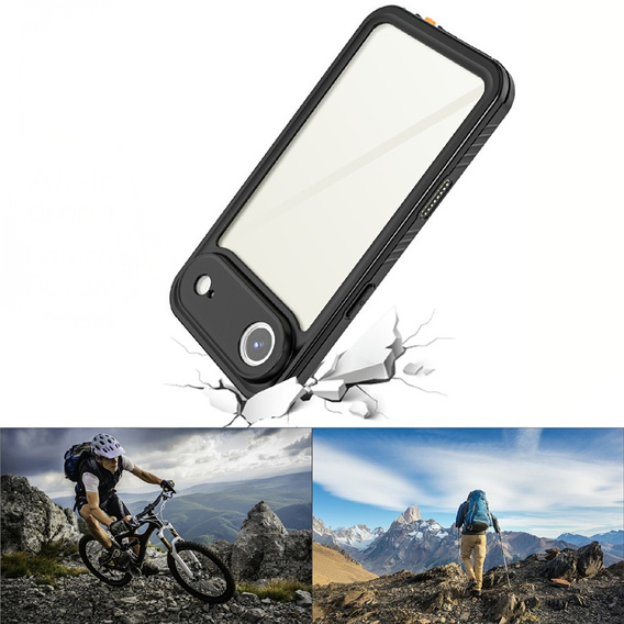 Case for iPhone Air, IP68 waterproof Redpepper, black