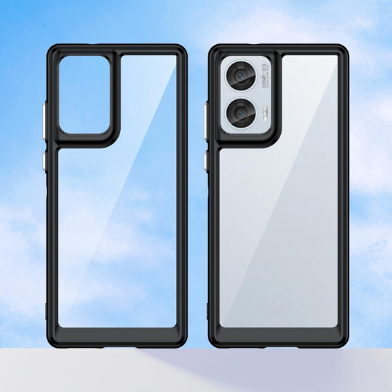 Case for Motorola Edge 50 Fusion 5G, Fusion Hybrid, transparent / black