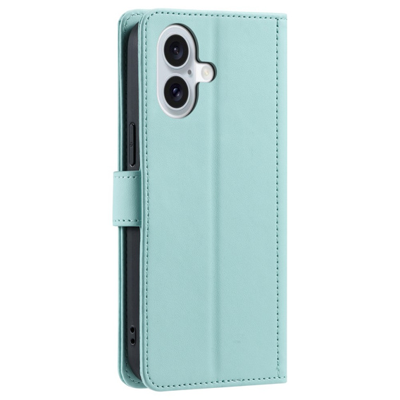 Flip case for iPhone 16 Plus, Rhombus Crossbody Leather, green