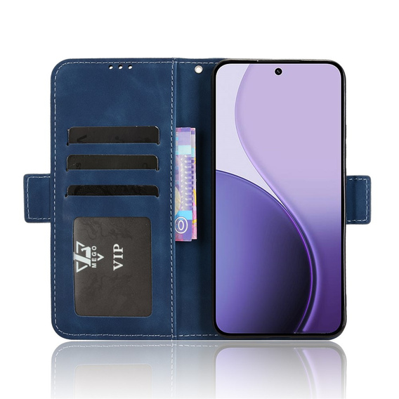 Flap case for Oppo Reno 14, Card Slot, wallet, navy blue