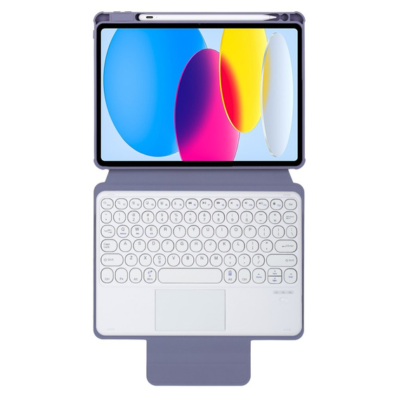 Keyboard case for iPad 11" 2025 A16 (11 gen.) / iPad 10.9" 2022 (10 gen.), Rotary 360° Leather, purple