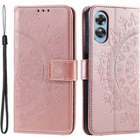 Flip case for Oppo A17, Mandala, pink rose gold