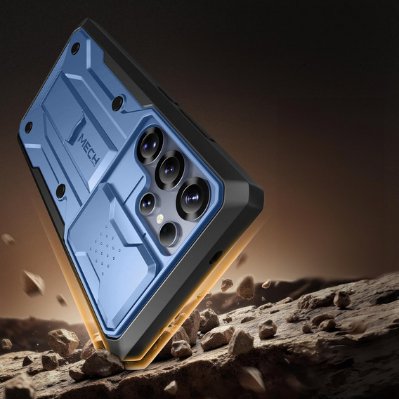 Rugged Case for Samsung Galaxy S25 Ultra – Tongate MECH Series Belt Clip, blue