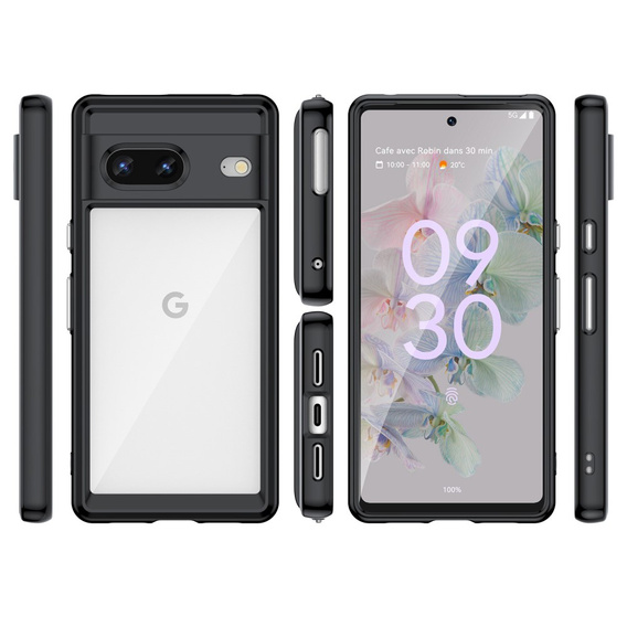 Case for Google Pixel 7 5G, Fusion Hybrid, with camera protection, transparent / black