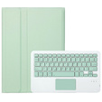 Case + keyboard Samsung Galaxy Tab S9, Leather Pen Slot TouchPad, light green