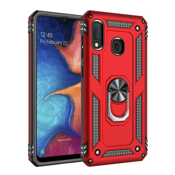 Armor Case for Samsung Galaxy A20E, Nox Case Ring, red