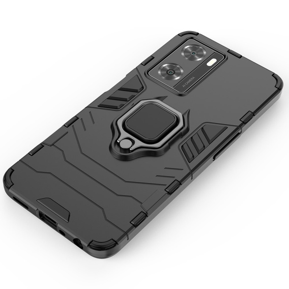 Case for Oppo A57s, Kickstand Ring, black