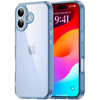 Case for iPhone 17, with camera cover, transparent with blue sides