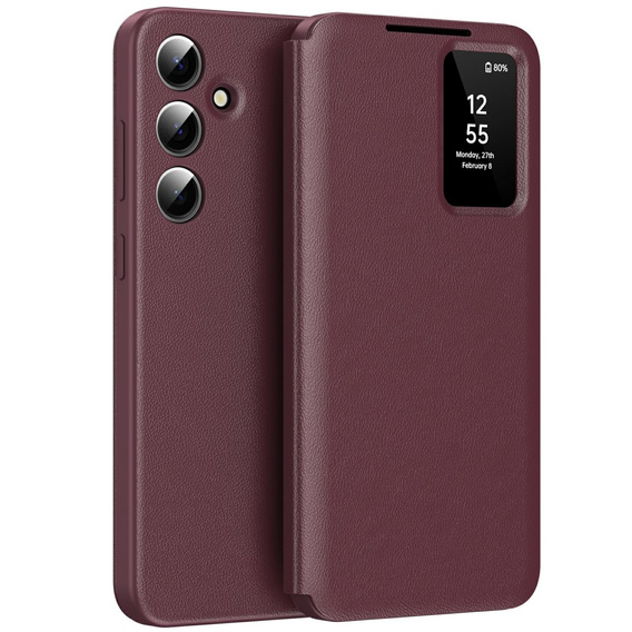 Flip case for Samsung Galaxy A56 5G, Smart View Wallet, maroon