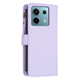 Flip case for Xiaomi Redmi Note 13 Pro 4G / Xiaomi Redmi Note 14S / Xiaomi Poco M6 Pro 4G, Wallet Zipper Pocket, purple