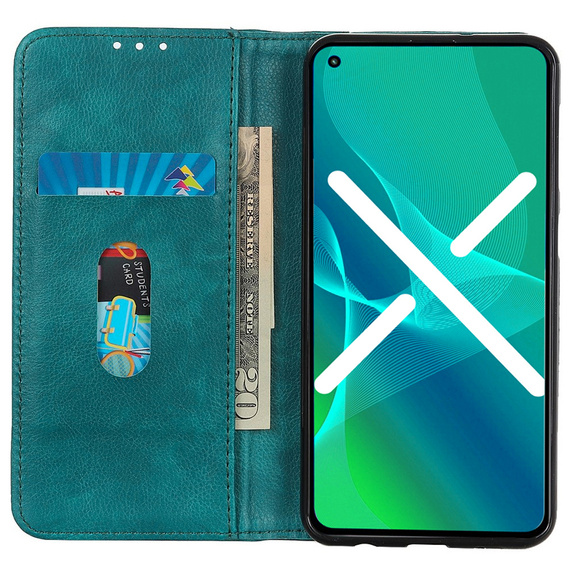 Case for Motorola Edge 30 Neo, Wallet Litchi Leather, green
