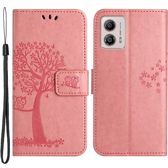 Flip case for Motorola Moto G53 / G23 / G13, tree, pink