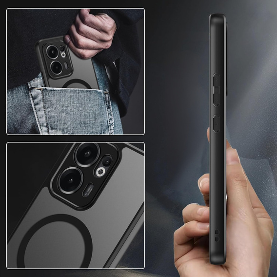 Case for Oppo Reno 13F / Oppo Reno 13FS, for MagSafe, ERBORD Matt Case, black