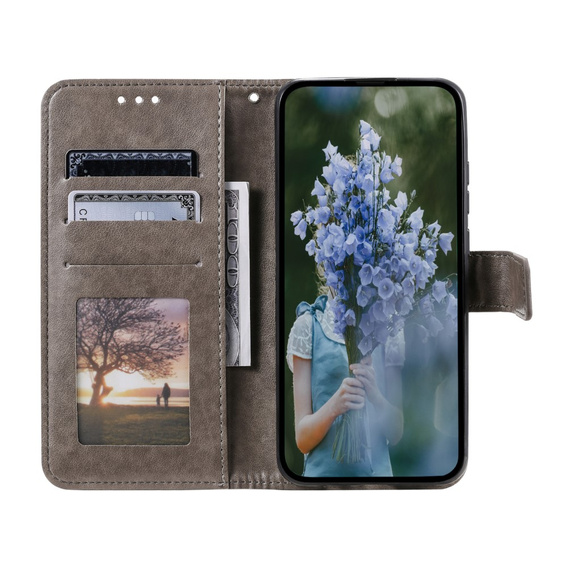 Flip case for OnePlus 12 5G, Mandala, grey