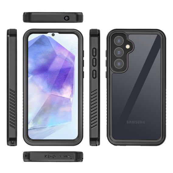 IP68 Waterproof Case for Samsung Galaxy A55 5G, Redpepper, black