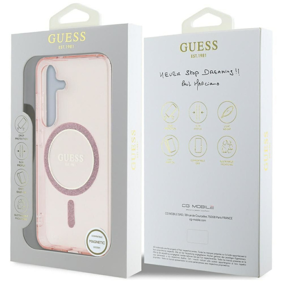 GUESS IML Glitter Circle case for Samsung Galaxy S25