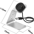 Aluminum USB Docking Station for Garmin Fenix 7/7S/7X/6/6X/6S, Silver