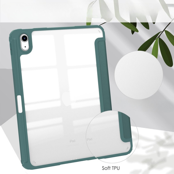 Case for iPad 10.9 2022 10 Gen, Smartcase Hybrid, with stylus space, dark green