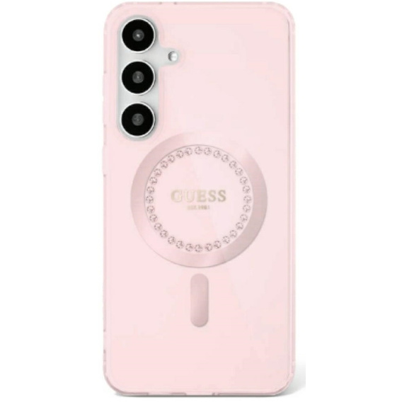 GUESS Case for Samsung Galaxy S25, 4G Big Metal Logo, pink