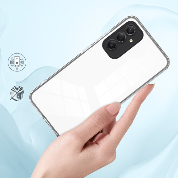 Case for Samsung Galaxy M34 5G, Fusion Hybrid, with camera protection, transparent / black