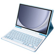 Case + keyboard Samsung Galaxy Tab A9+, Leather Pen Slot, light blue