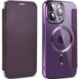Flip case for iPhone 13 Pro Max, RFID Wallet MagSafe CamShield, purple