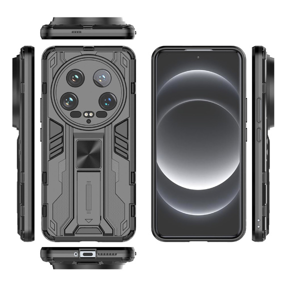 Case for Xiaomi 14 Ultra, Military kickstand, black